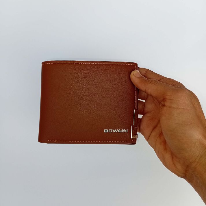 BOWEISI Premium Men's Black Leather Wallet - Complete Gift Set